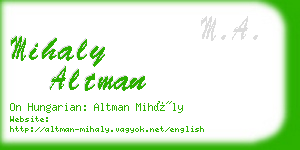 mihaly altman business card